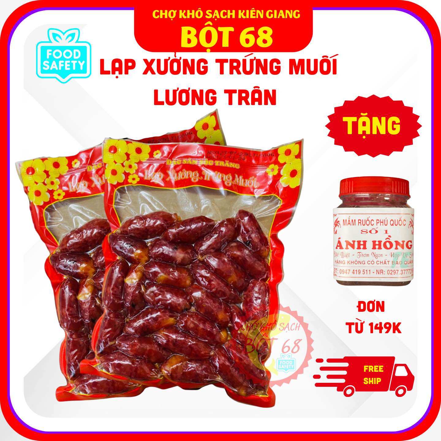 1kg lạp xưởng trứng muối lương trân