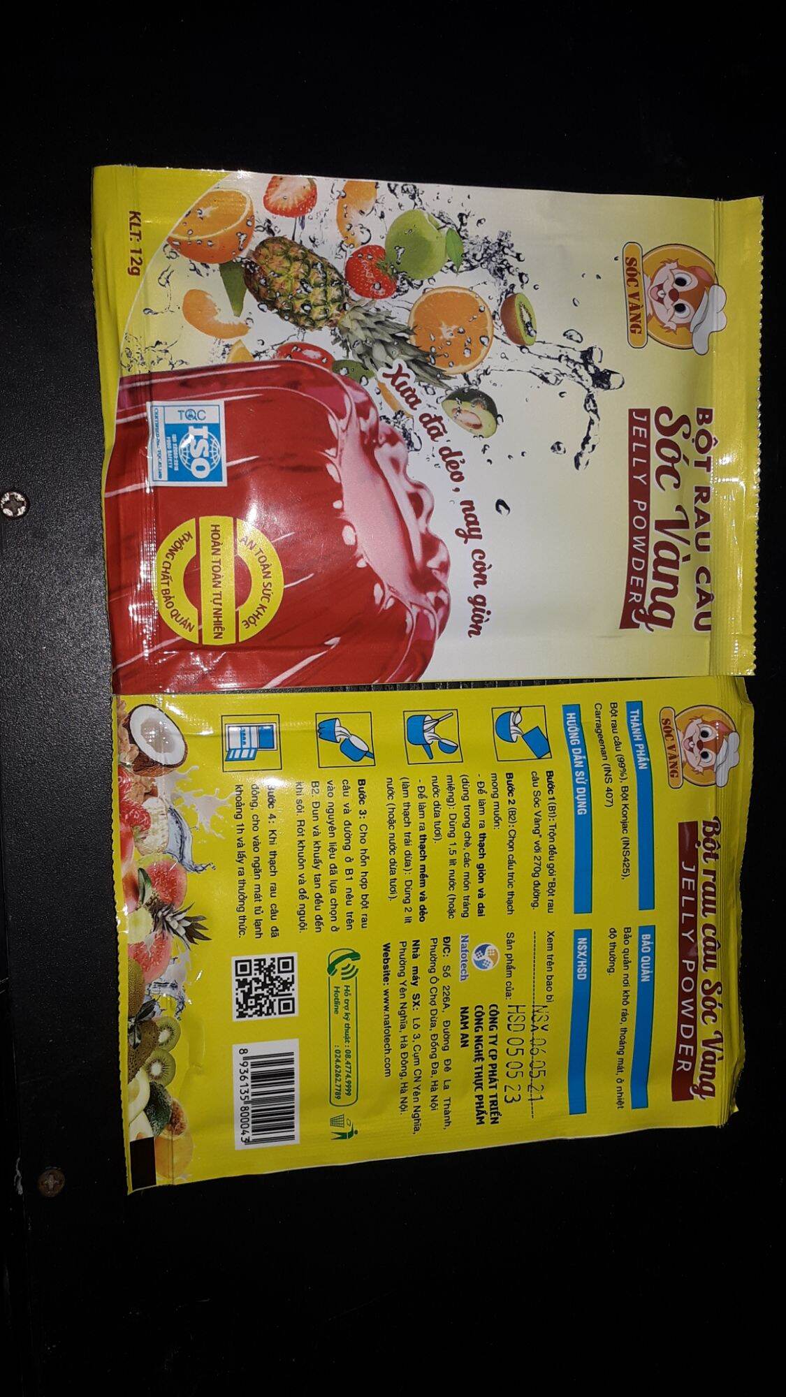 Bột rau câu sóc vàng gói 12g