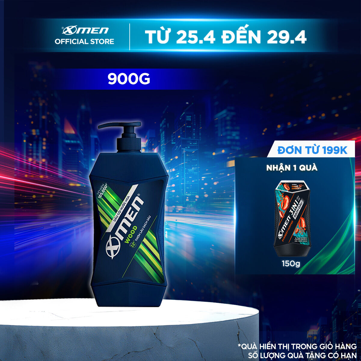 Dầu gội nước hoa X-Men Wood 900g
