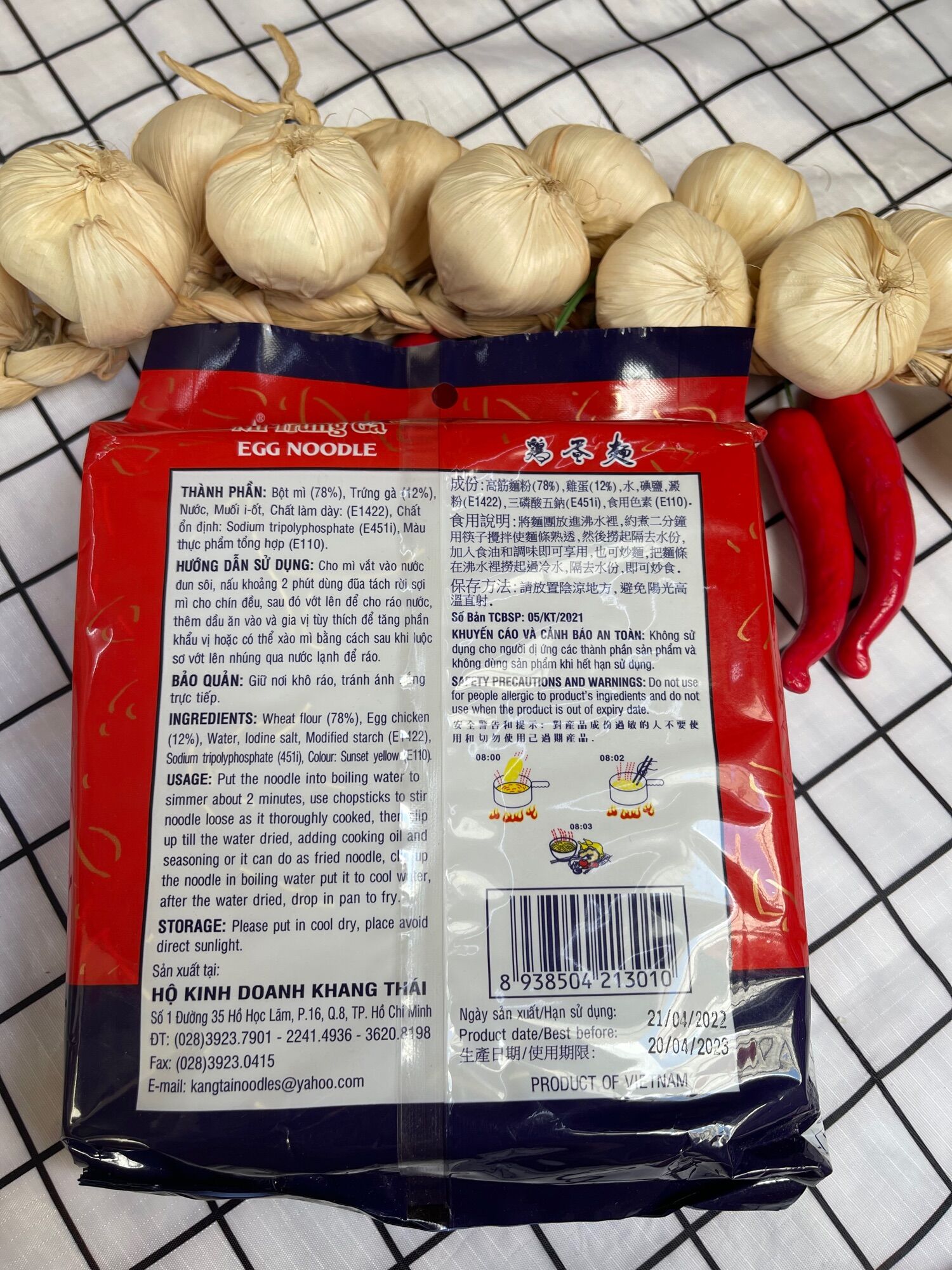 MÌ HỘT GÀ / MÌ TRỨNG GÀ KHANG THÁI 500Gram