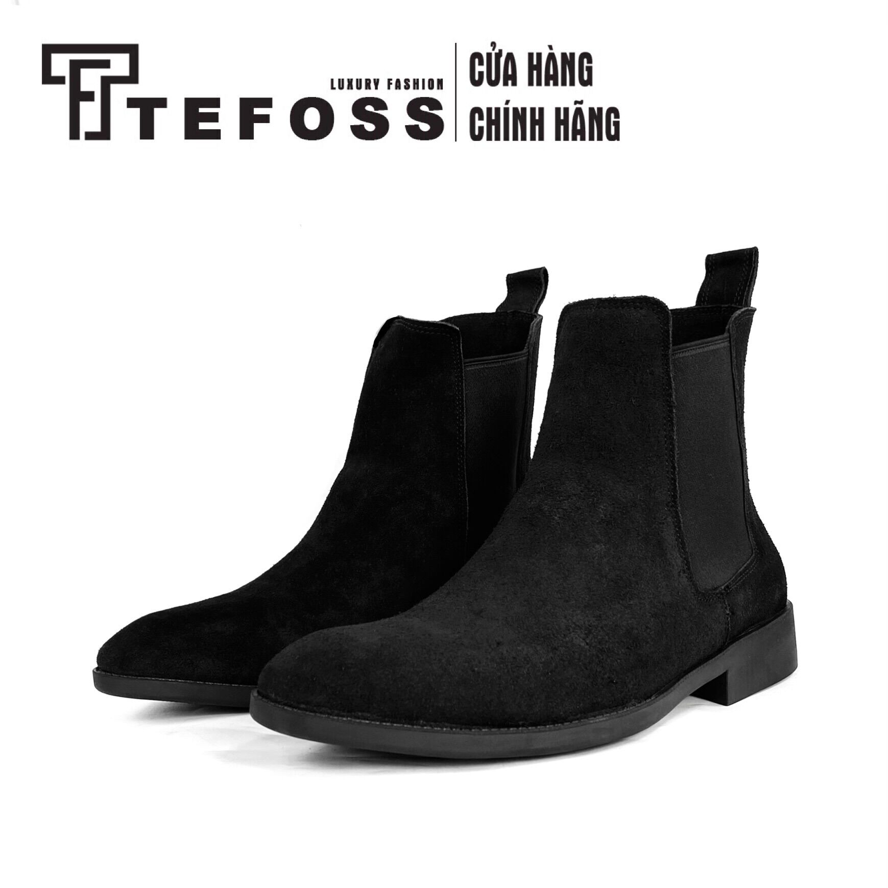 Giày Nam Chelsea Boot Da Bò Thật TEFOSS HT350 Đen