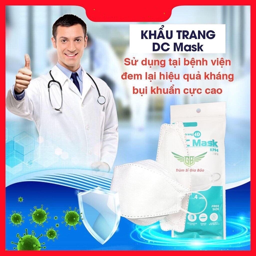 Set 50 cái khẩu trang 4D Dc 4 lớp