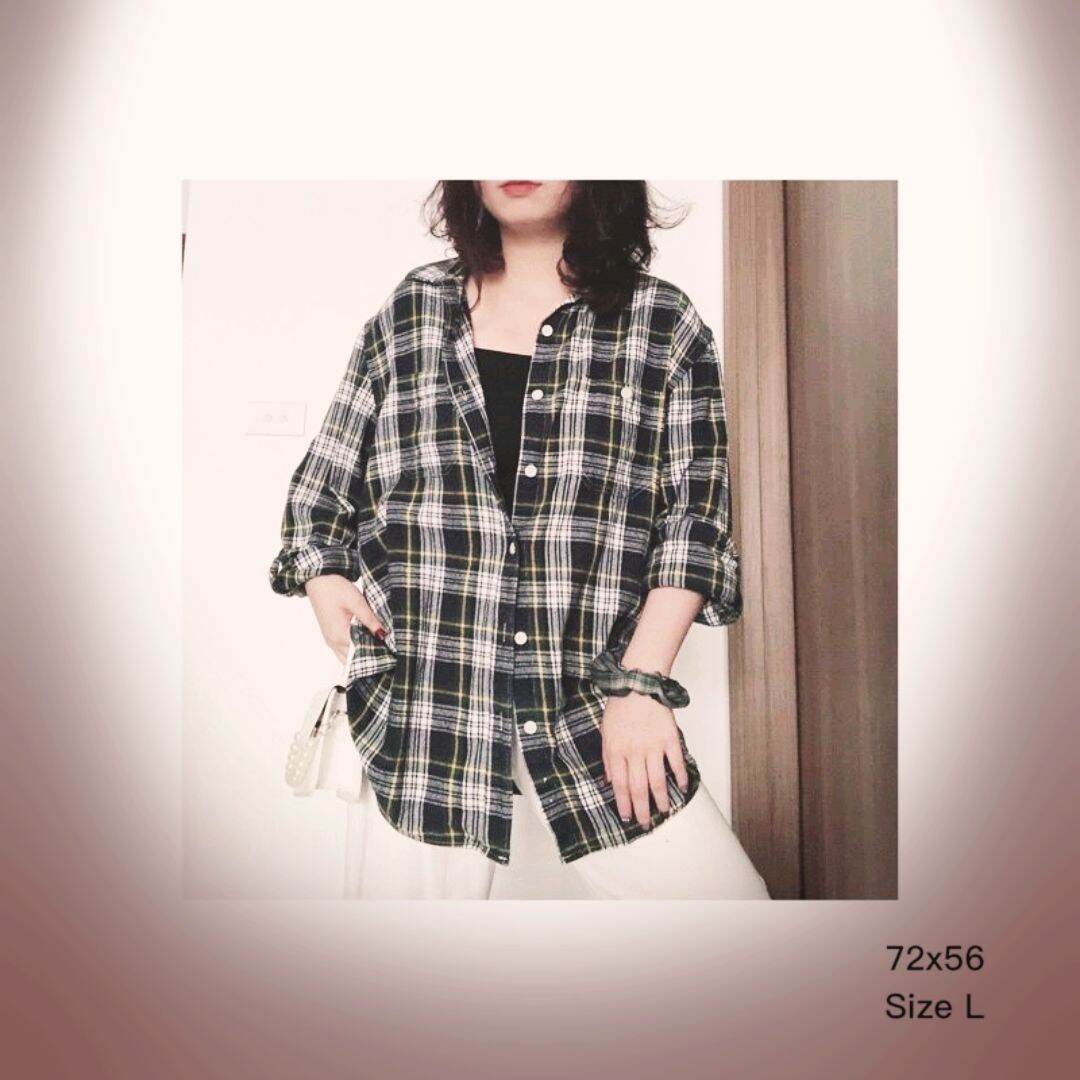 Sơmi flannel 2hand trẻ trung năng động