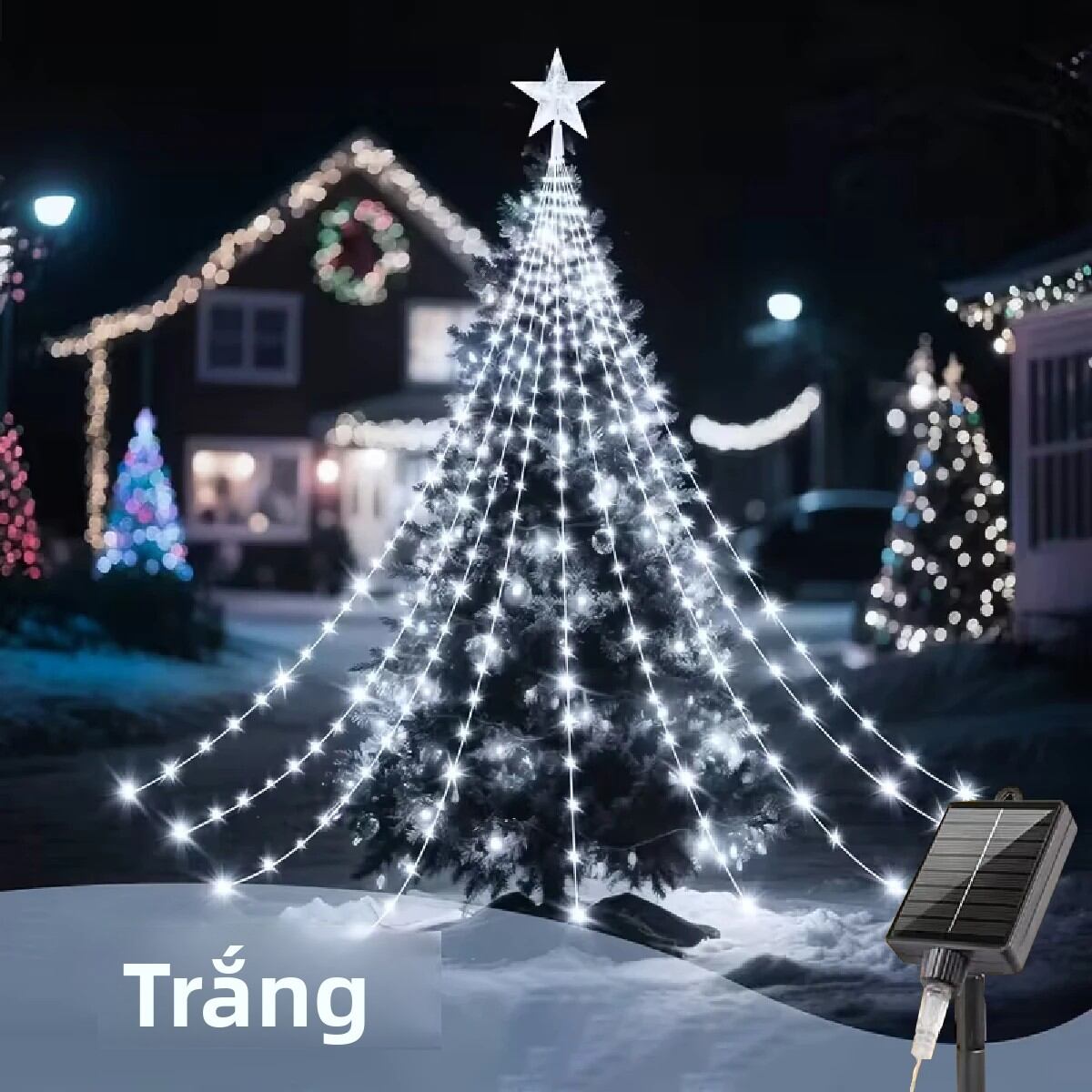 1PC USB/Chạy Bằng Năng Lượng Mặt Trời Ngôi Sao Năm Cánh Thác Nước Đèn LED Giáng Sinh Dây Đèn Cho Ngày Lễ Đảng Halloween Trang Trí Nhà
