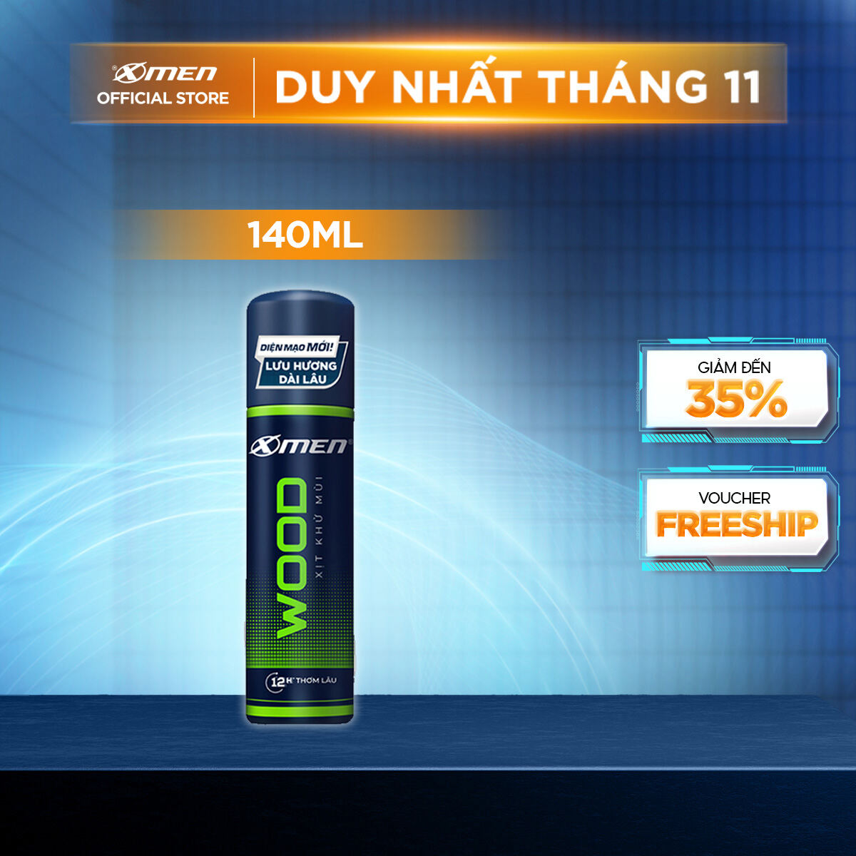 Xịt toàn thân X-men Wood 140ml