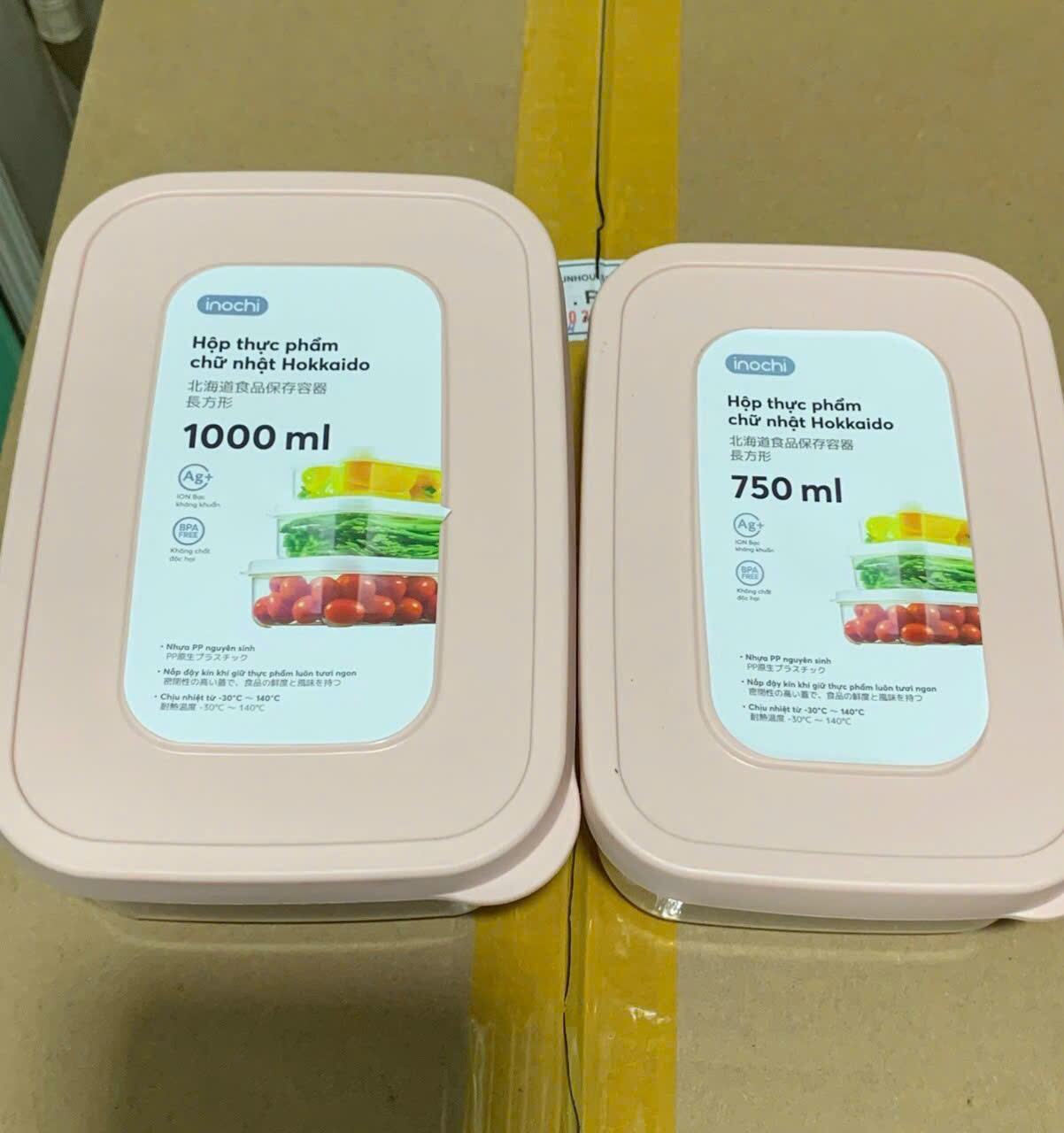 2 HỘP NHỰA INOCHI 1000ML VÀ 750ML