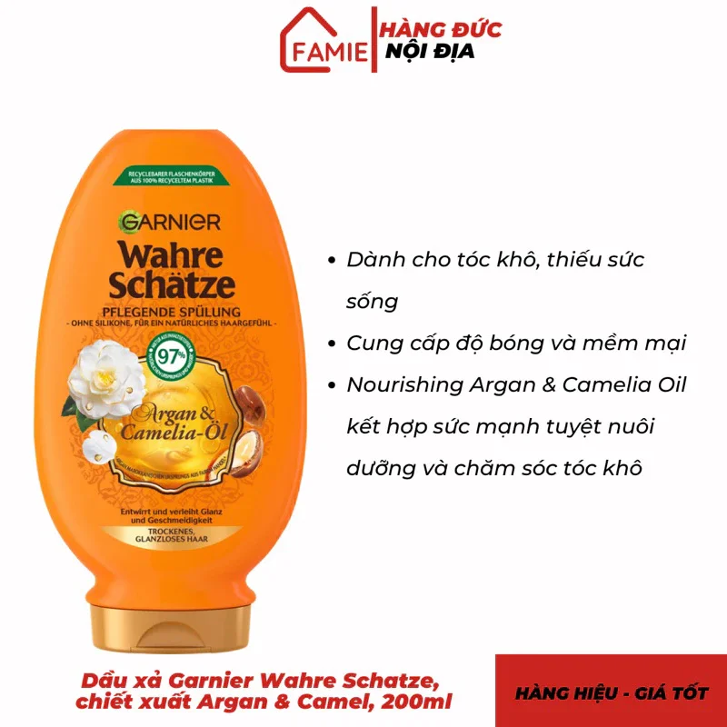 Dầu xả Garnier Wahre Schatze, 200ml - Hàng Đức