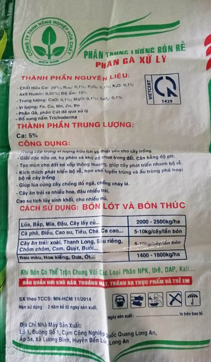 PHÂN HỮU CƠ TRỒNG CÂY, TRỒNG RAU, HOA 1kg