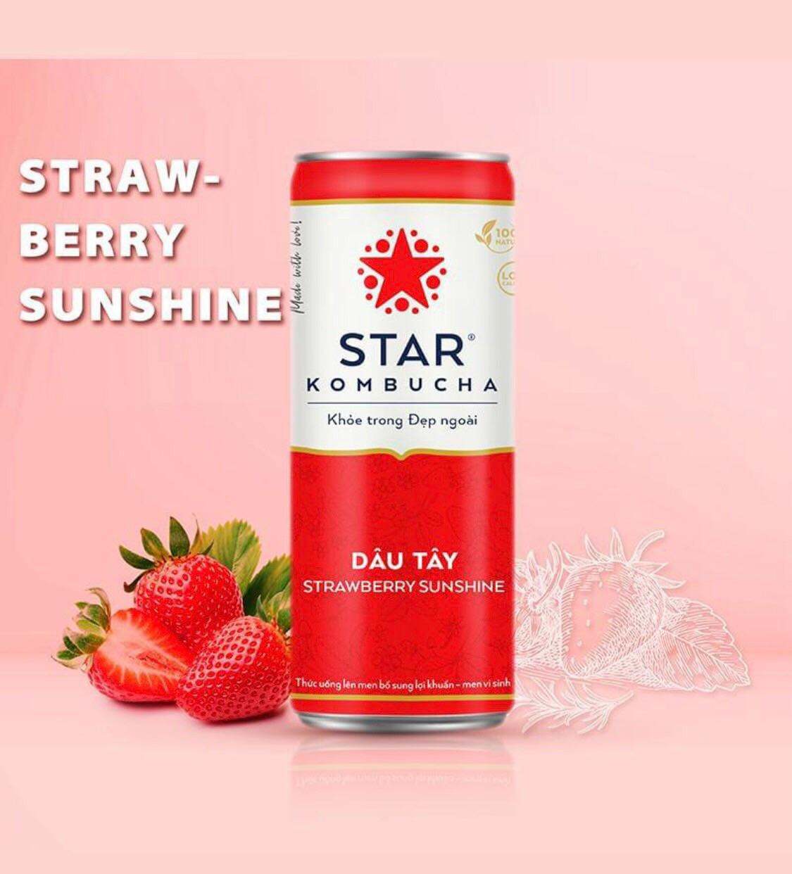 Trà Star Kombucha 250ml- Dâu Tây
