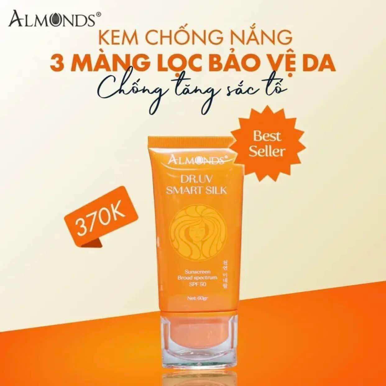[CHÍNH HÃNG] Kem Chống Nắng Da Nhạy Cảm, Da đang Treatment Almonds Hộp 50 ml