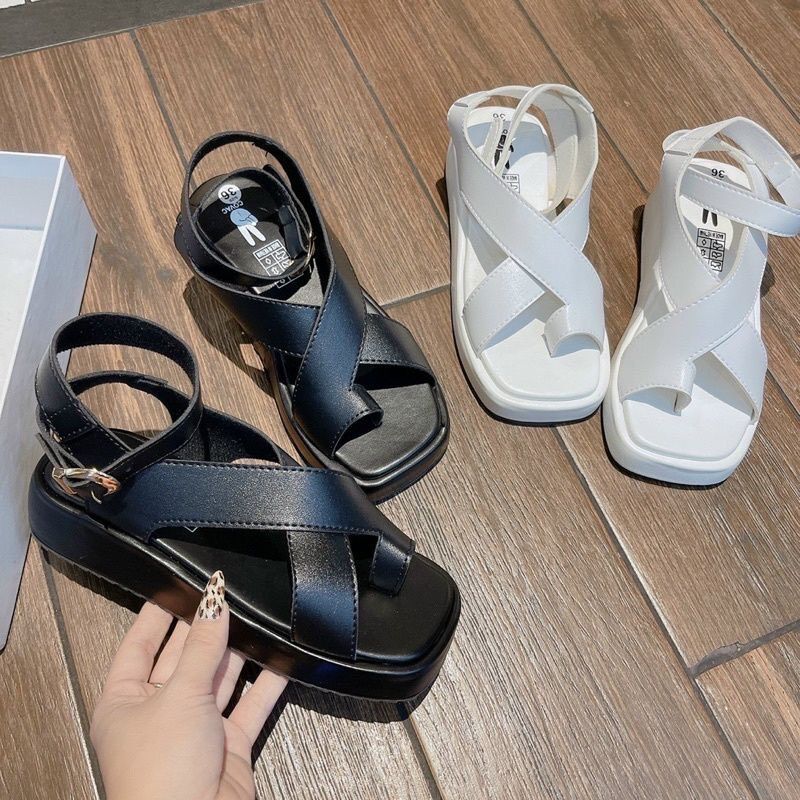 Sandal quai chéo xỏ ngón Doliie đế xuồng 3 phân