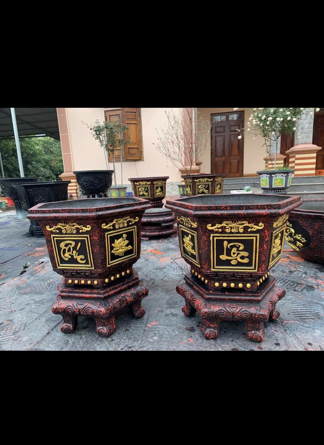 Bộ khuôn lục giác 45 chân quỳ : khuôn đúc chậu cảnh nhựa abs