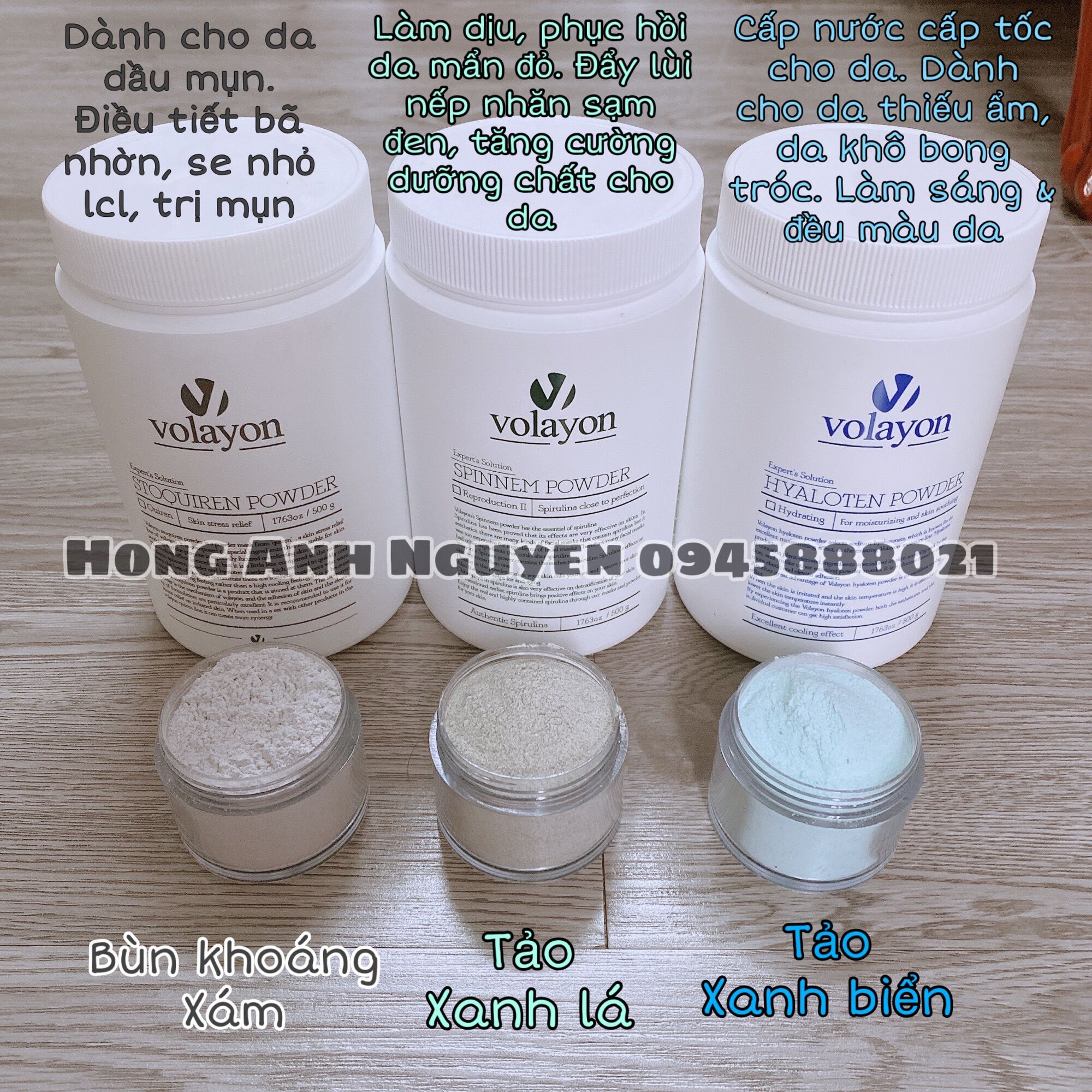 Mặt nạ Tảo xoắn Volayon hộp 500gr đủ 4 màu
