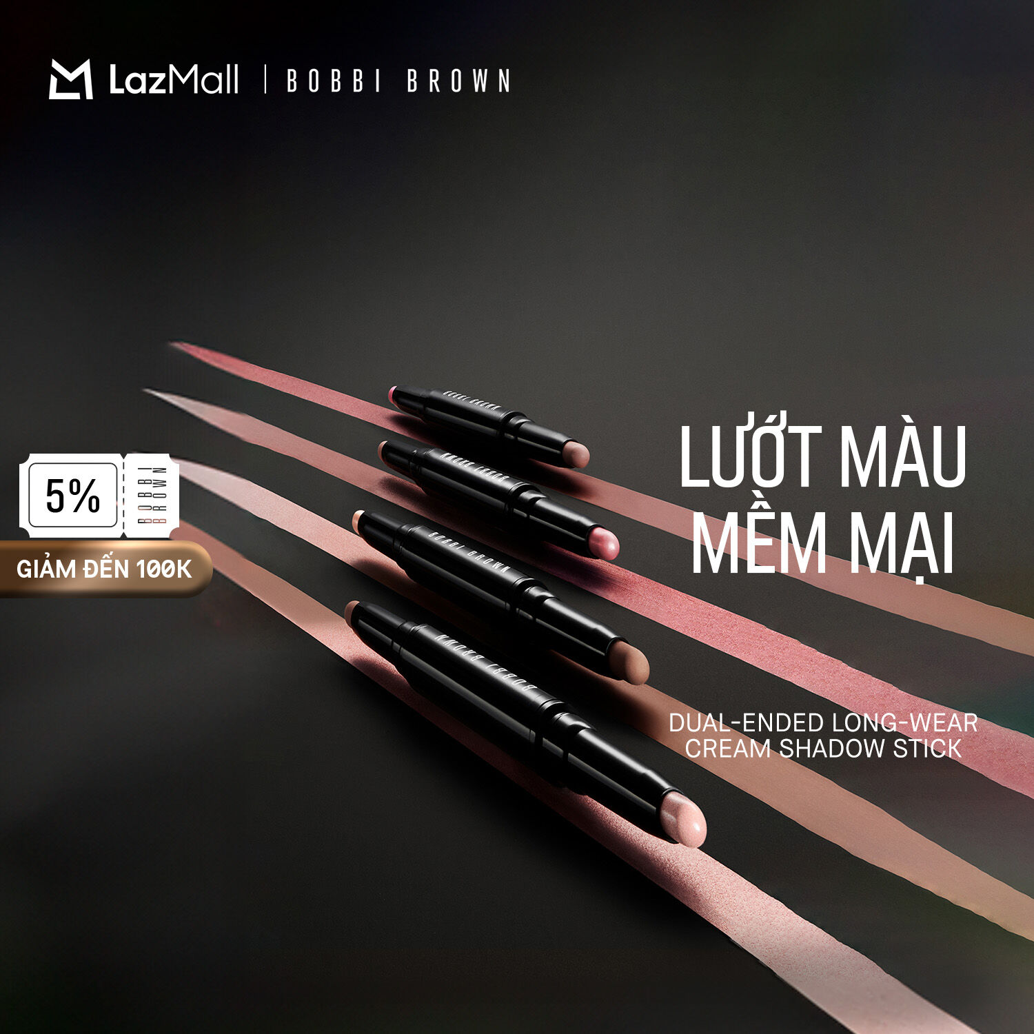ĐỘC QUYỀN 20H 31.12 - 3.1 MỚI Phấn mắt dạng thỏi 2 đầu Bobbi Brown Dual-Ended Long-Wear Cream Shadow Stick | Lâu trôi 24H chất kem mướt mịn dễ tán