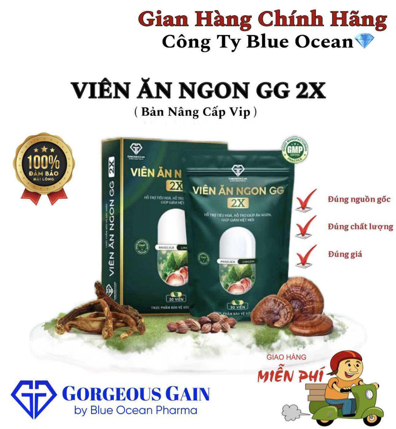 VIÊN ĂN NGON GG 2X hỗ trợ tăng cân An Toàn cho trẻ nhỏ từ 6 tuổi và Người có cơ địa gầy trai lỳ