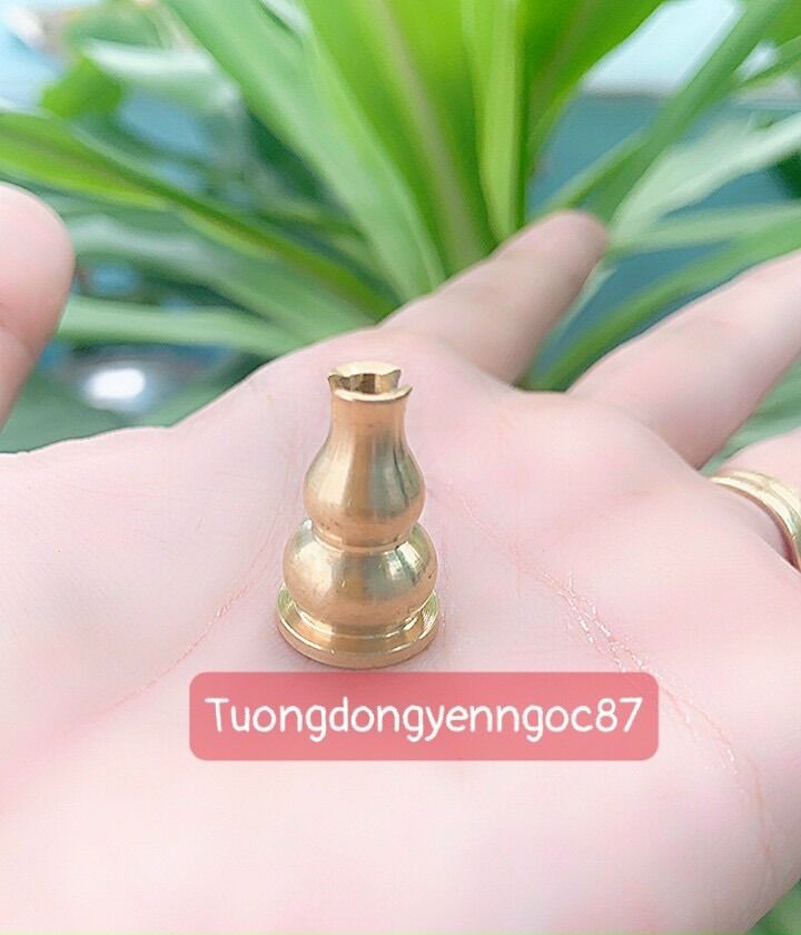 Đế hồ lô đồng cắm nhang mini 2 cm