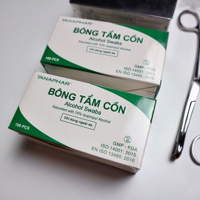 Bông tẩm cồn TANAPHAR 100 PCS