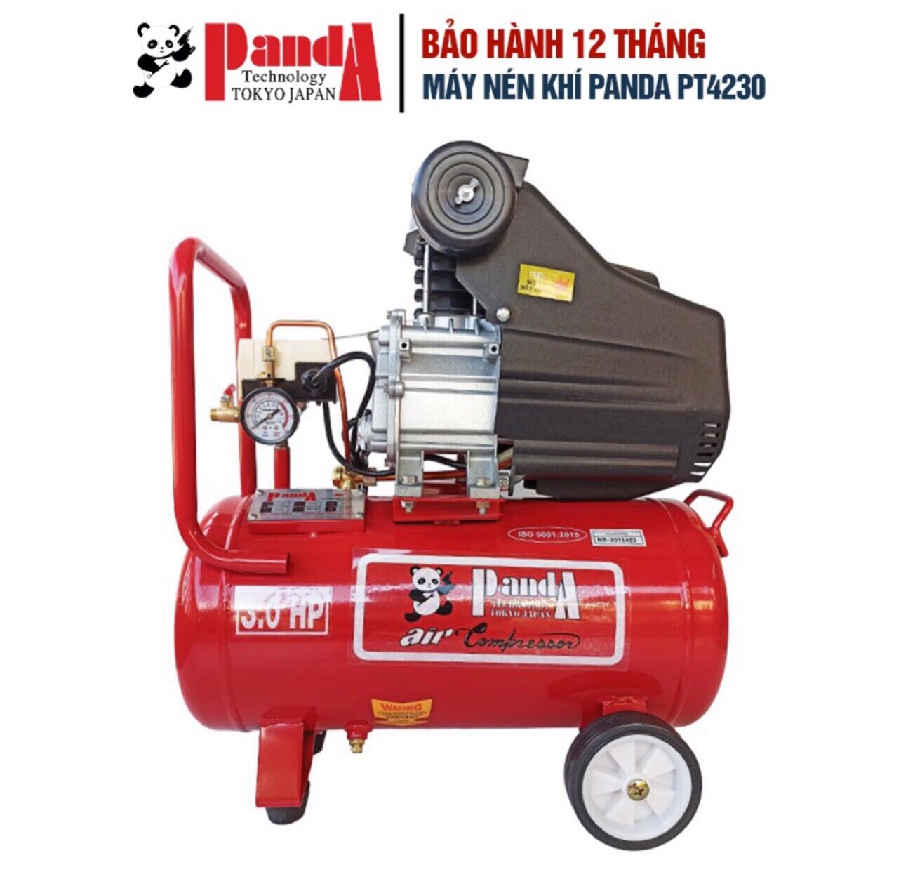 Máy nén khí chạy dầu panda pt4230, bình 30l, công suất 3hp, máy chạy dầu