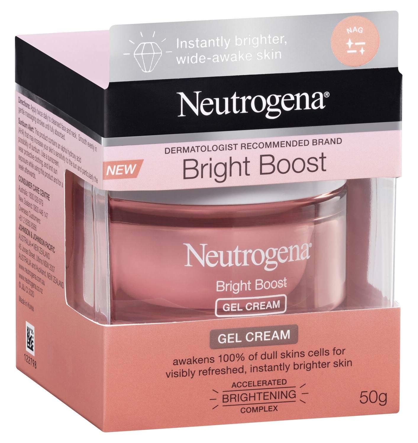 Kem dưỡng da Neutrogena Bright Boost Gel Cream của Mỹ hộp 50ml giúp dưỡng da làm mờ thâm, loại bỏ các vết đốm nâu nám trên da