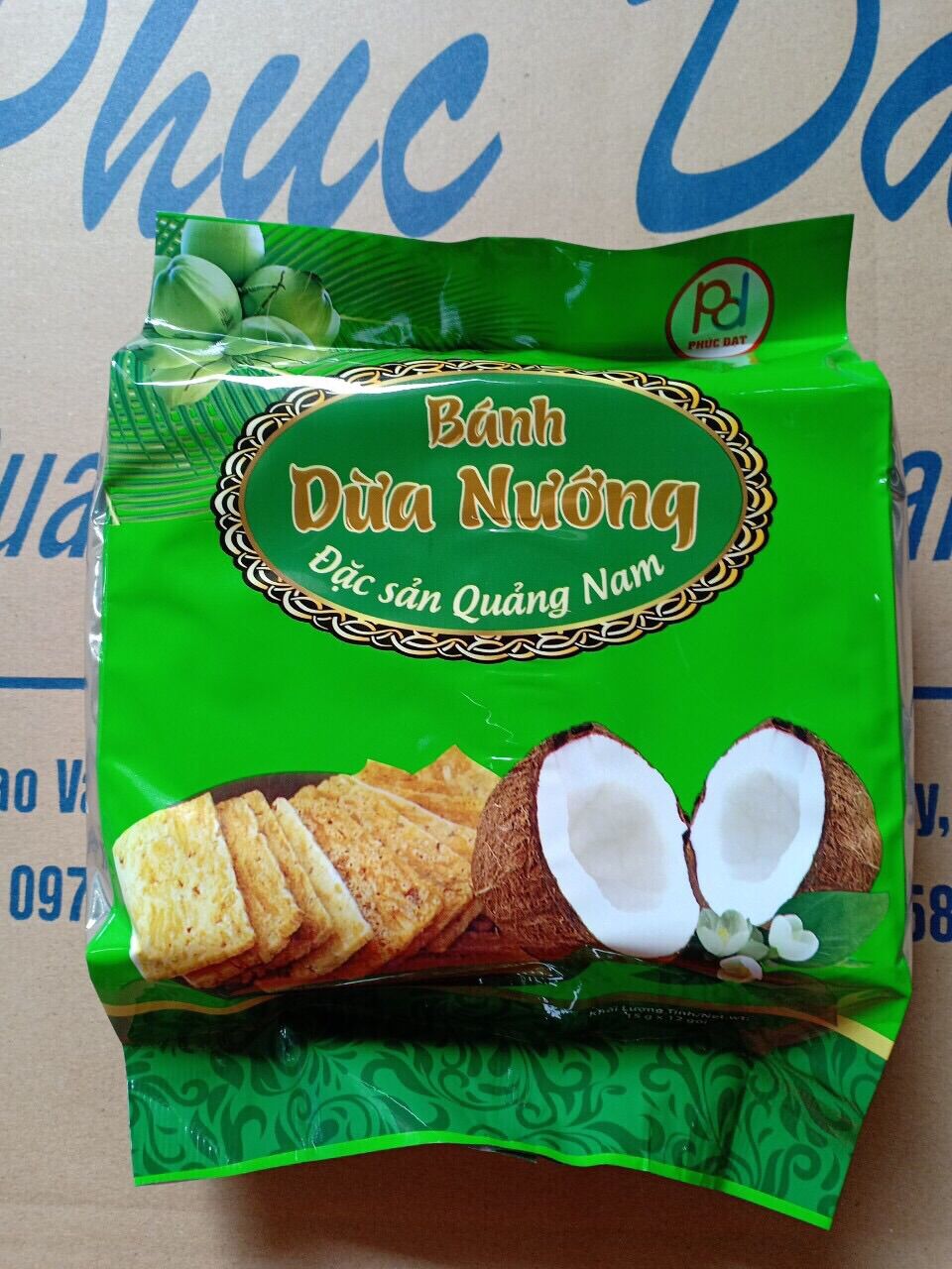 COMBO 5 BỊCH BÁNH DỪA NƯỚNG QUẢNG NAM 180GR HIỆU PHÚC ĐẠT
