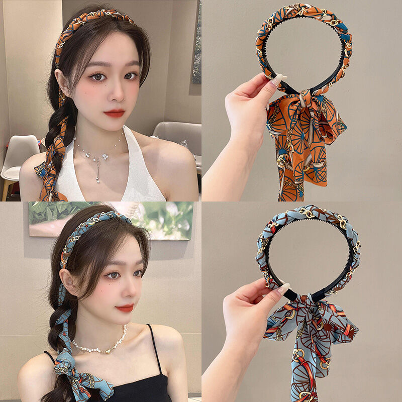 Bờm tóc buộc tóc bờm tóc ruy băng nữ bờm tóc khăn lụa mẫu mới năm 2023 bờm tóc kẹp tóc bện tóc trang sức tóc phụ kiện tóc đi ra ngoài chụp ảnh