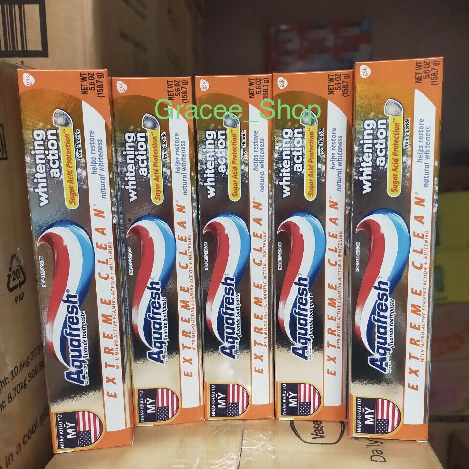 Kem đánh răng aquafresh whitening action 158g của mỹ