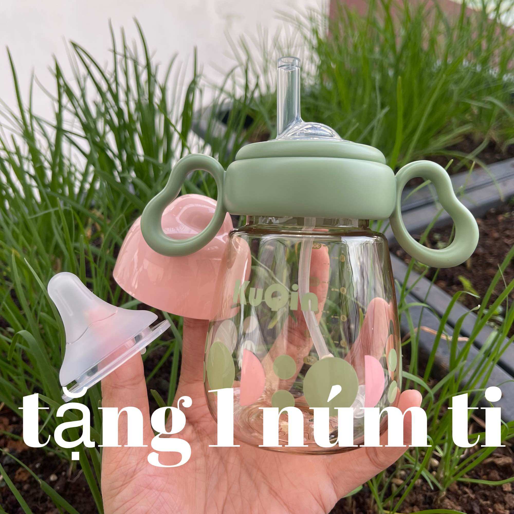 Bình cổ rộng sư tử ppsu 240/300ml kèm van chống sặc