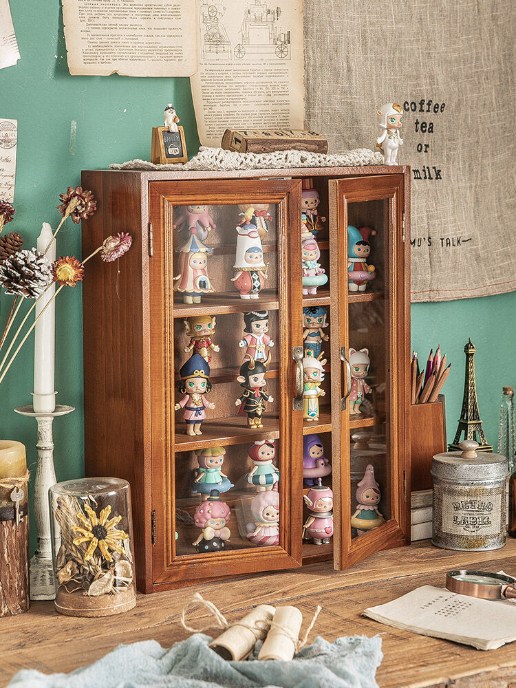 Hộp Trưng Bày Pop Mart Hộp Mù Giá Lưu Trữ Mô Hình Búp Bê Kính Xuyên Thấu Tủ Chống Bụi Đồ Chơi Sưu Tập Tổ Chức