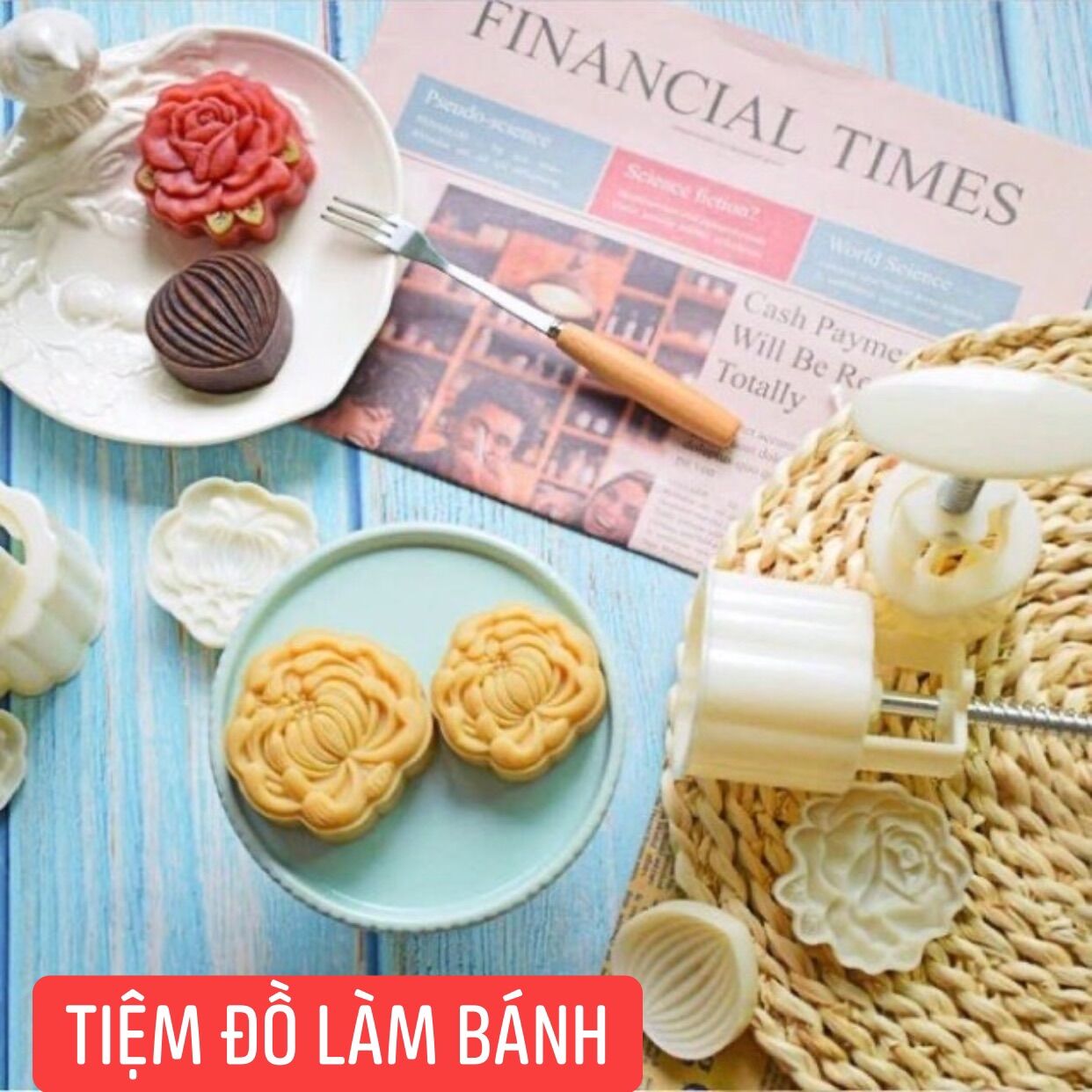 Khuôn bánh trung thu lò xo 2020 Hoa Cúc size 50g 75g và 150g