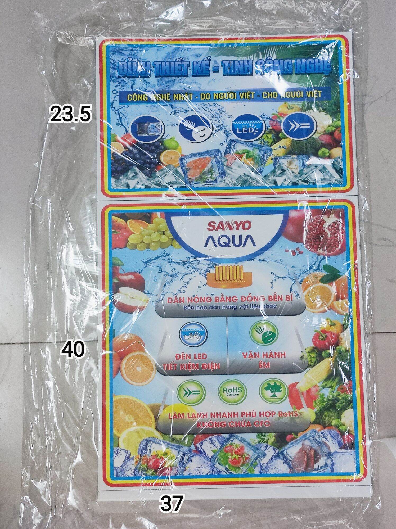 Tem dán tủ lạnh Aqua