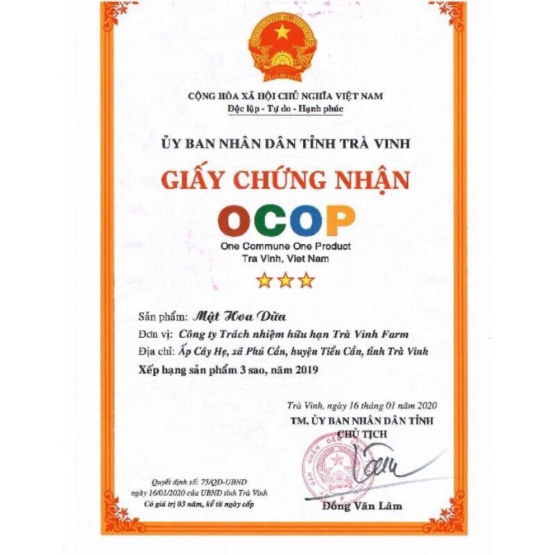 Mật Hoa Dừa Sokfarm - Đặc Sản Trà Vinh (Chai 65gr)
