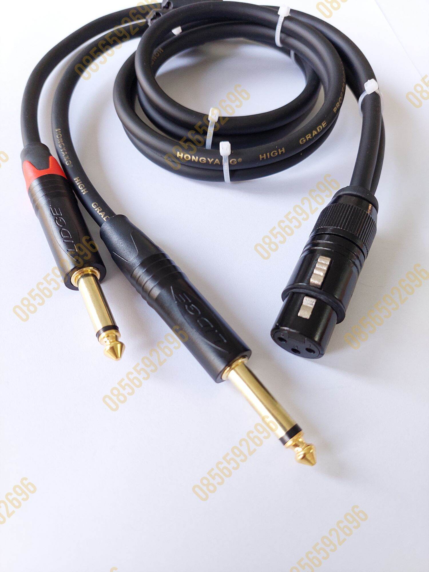 Dây tín hiệu jack cắm canon âm-2 jack 6ly thẳng, dài 1m