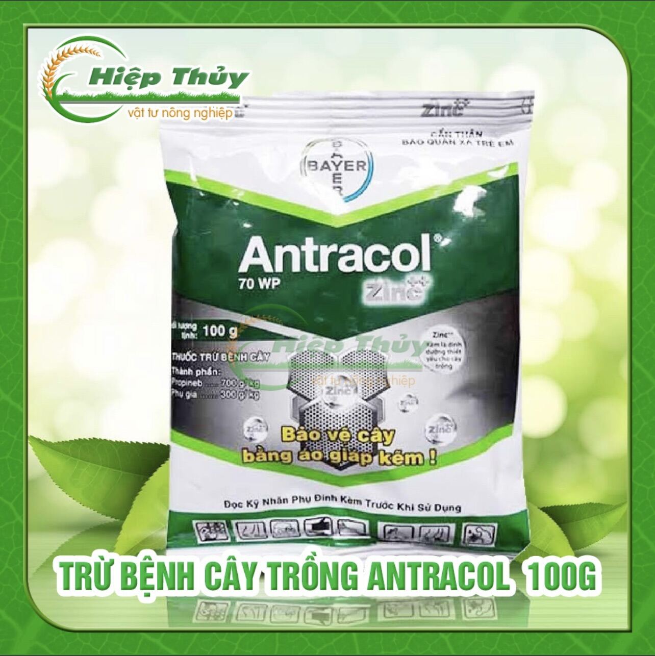 Antracol trừ bệnh cây trồng 100g gói Trừ các loại bệnh đạo ôn, lem lép hạt