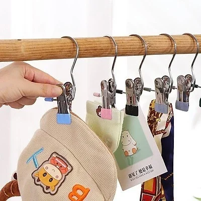 Móc Kẹp quần áo, tất vớ đa năng, Móc kẹp inox không gỉ, Móc đơn đa năng