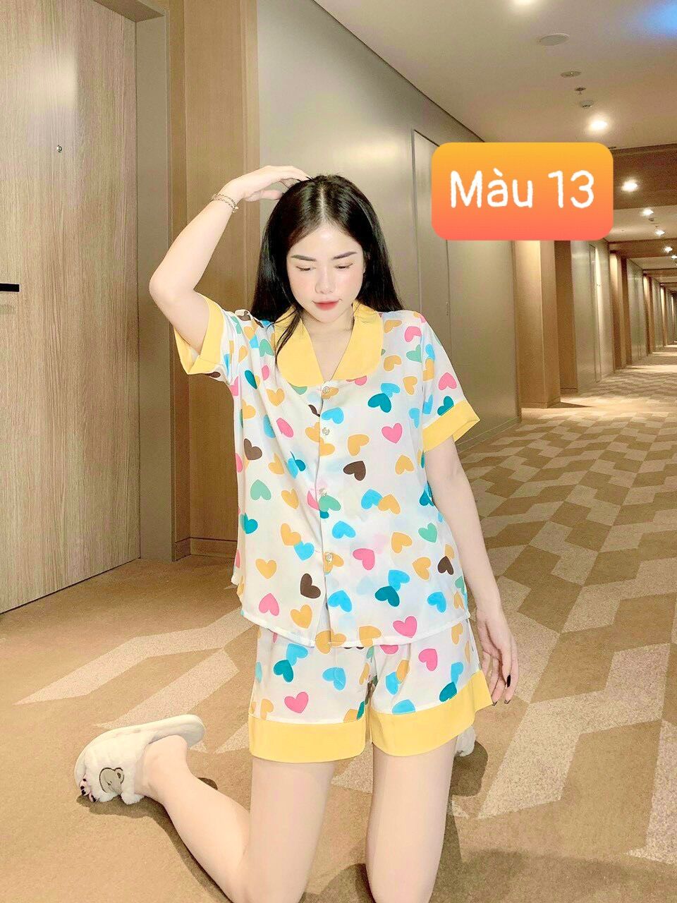 (Giá sỉ ) Sét Đồ Bộ Đùi Pijama Nữ Lụa Mango cổ sen lá