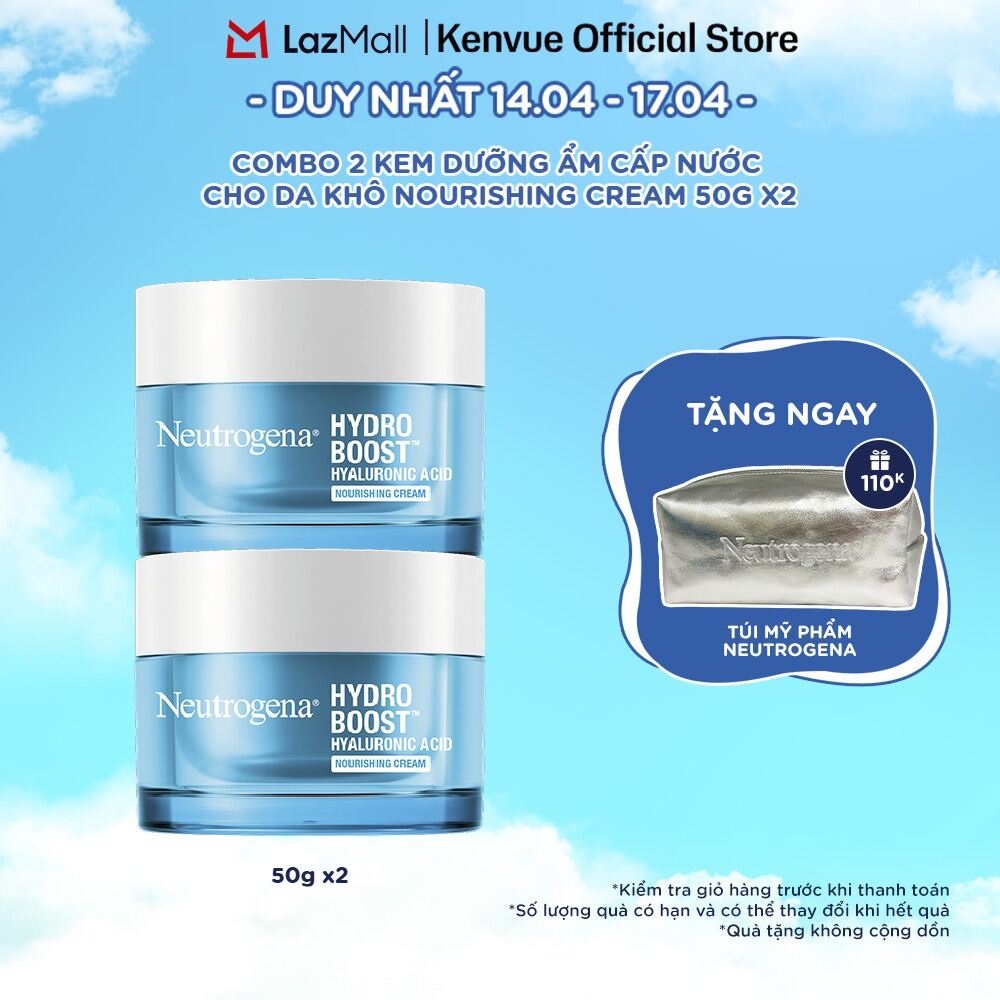 Bộ 2 Kem dưỡng ẩm cho da khô Neutrogena® Hydro Boost Hyaluronic Acid Nourishing Cream (50g) x2