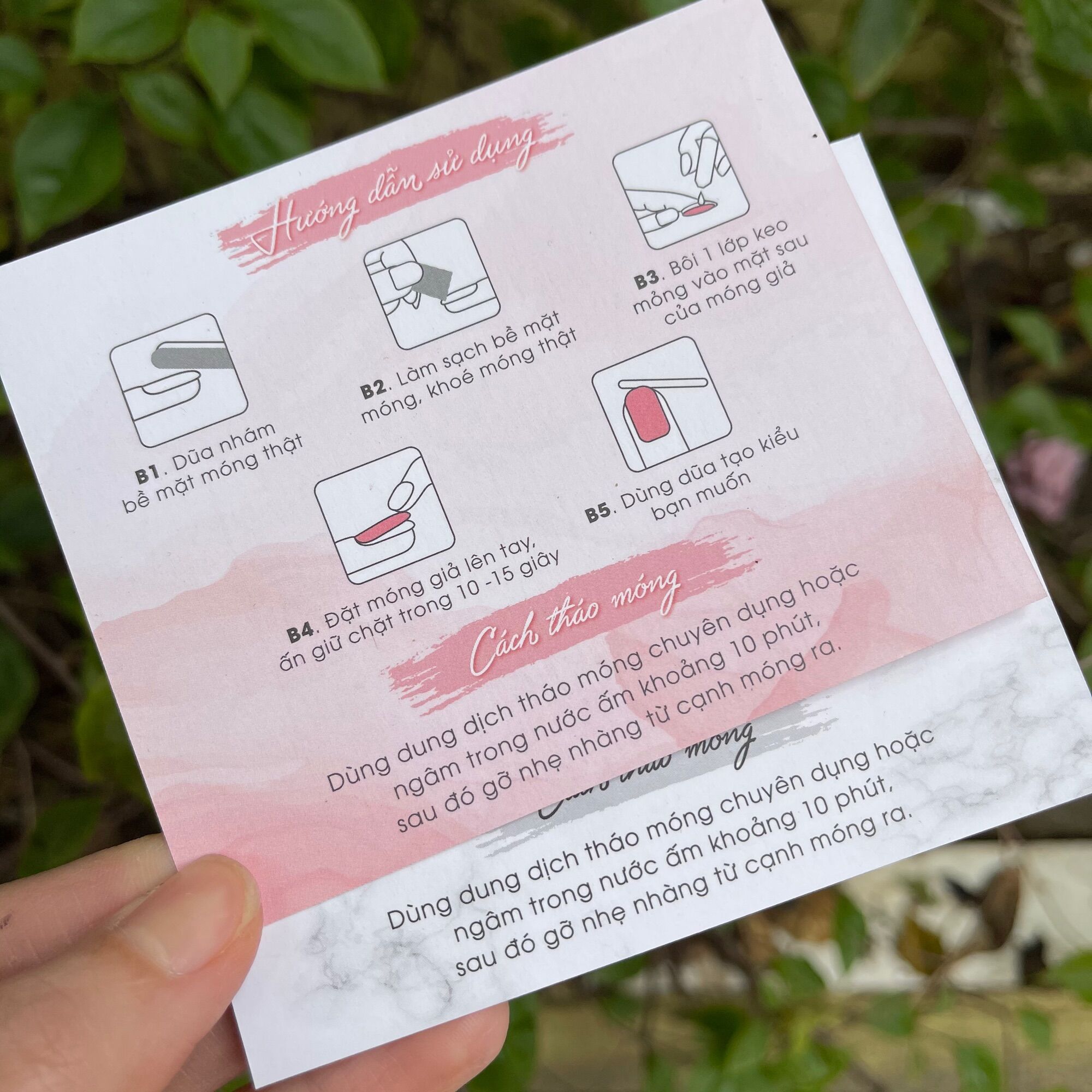 Bìa dán nailbox 2 mặt ( kèm túi bóng)