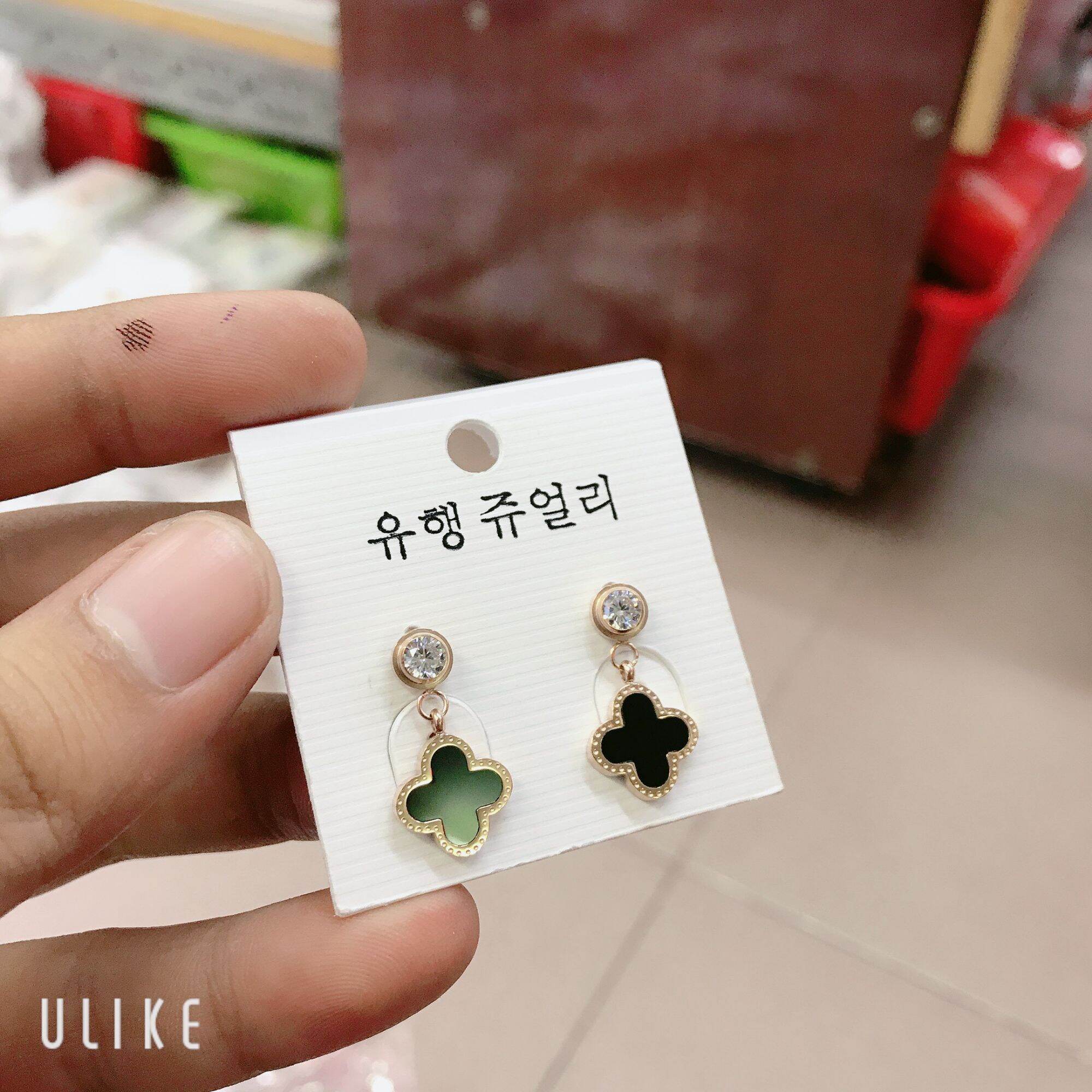 Bông tai titan thời trang cao cấp mạ vàng hồng m10