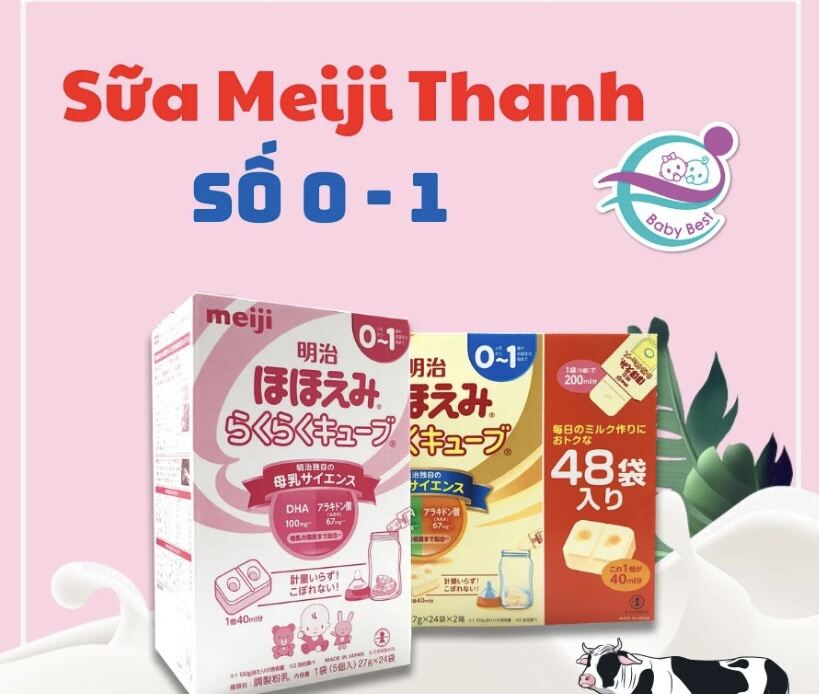 sữa thanh meiji 0-1 24 thanh