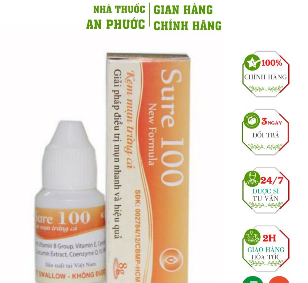 Kem bôi Mụn trứng cá Sure 100 chai 8g