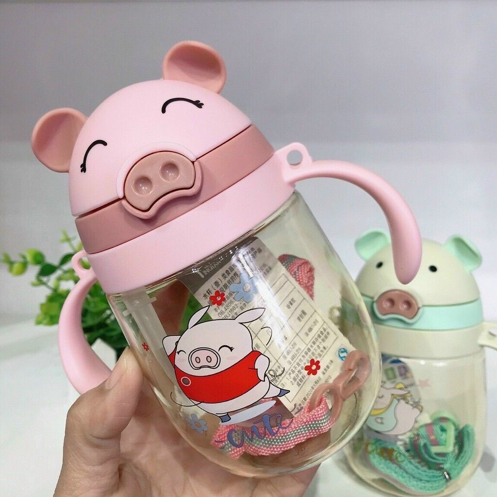 Bình uống nước cho bé_Bình tập hút cho bé hình heo