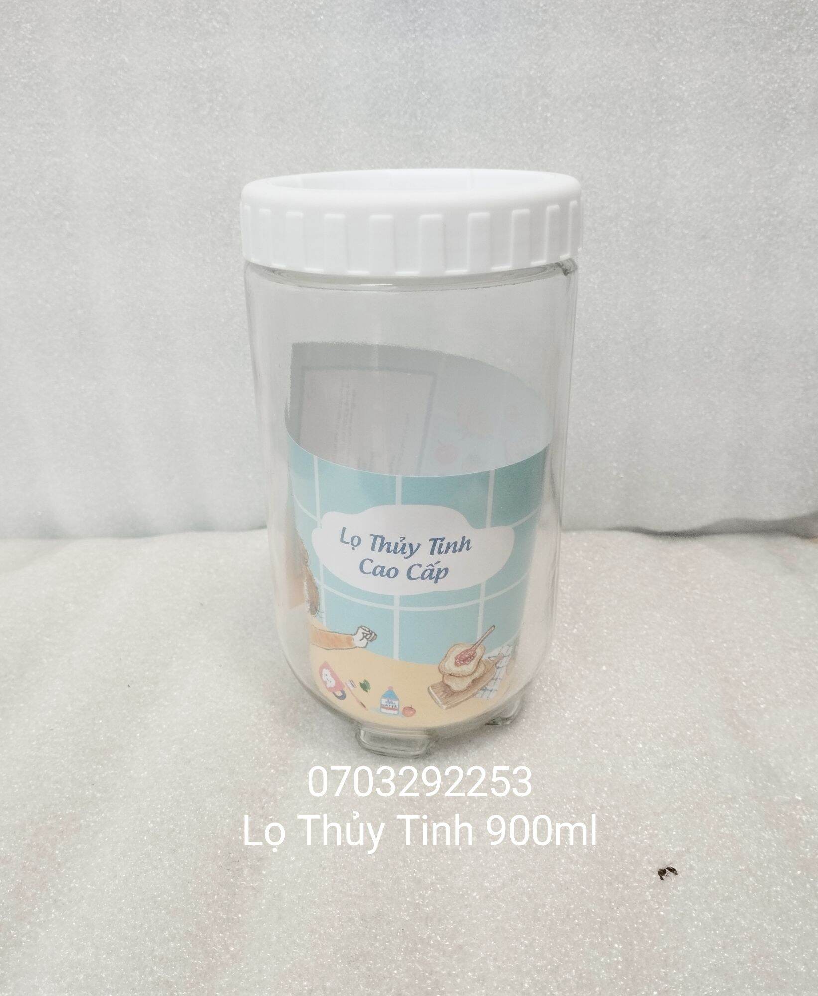 (HCM) Hũ thủy tinh / Lọ thủy tinh đựng thực phẩm 900ml ( 17.4 x 8.8cm)