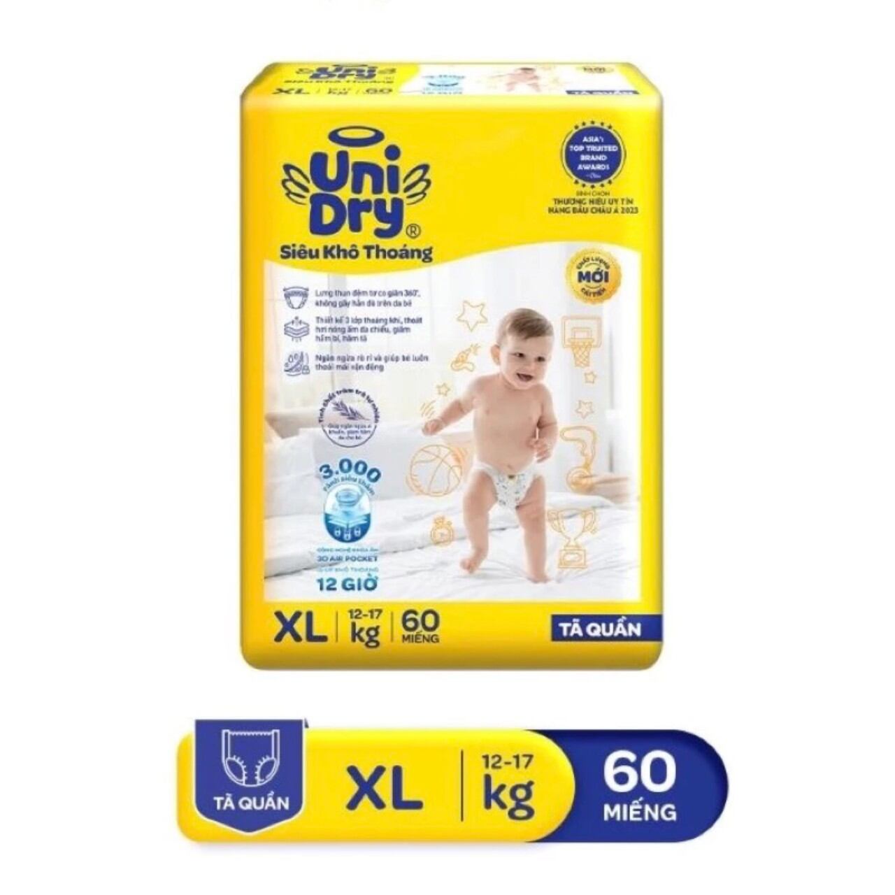 [Đủ Size] Tã Quần Unidry Siêu Khô ThoángM76/L68/XL60/XXL54