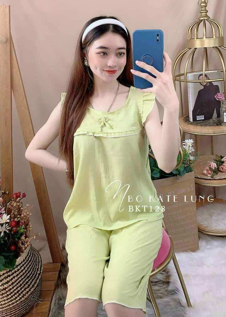 Bộ Lửng Mặc Nhà Vải Đũi Xốp.