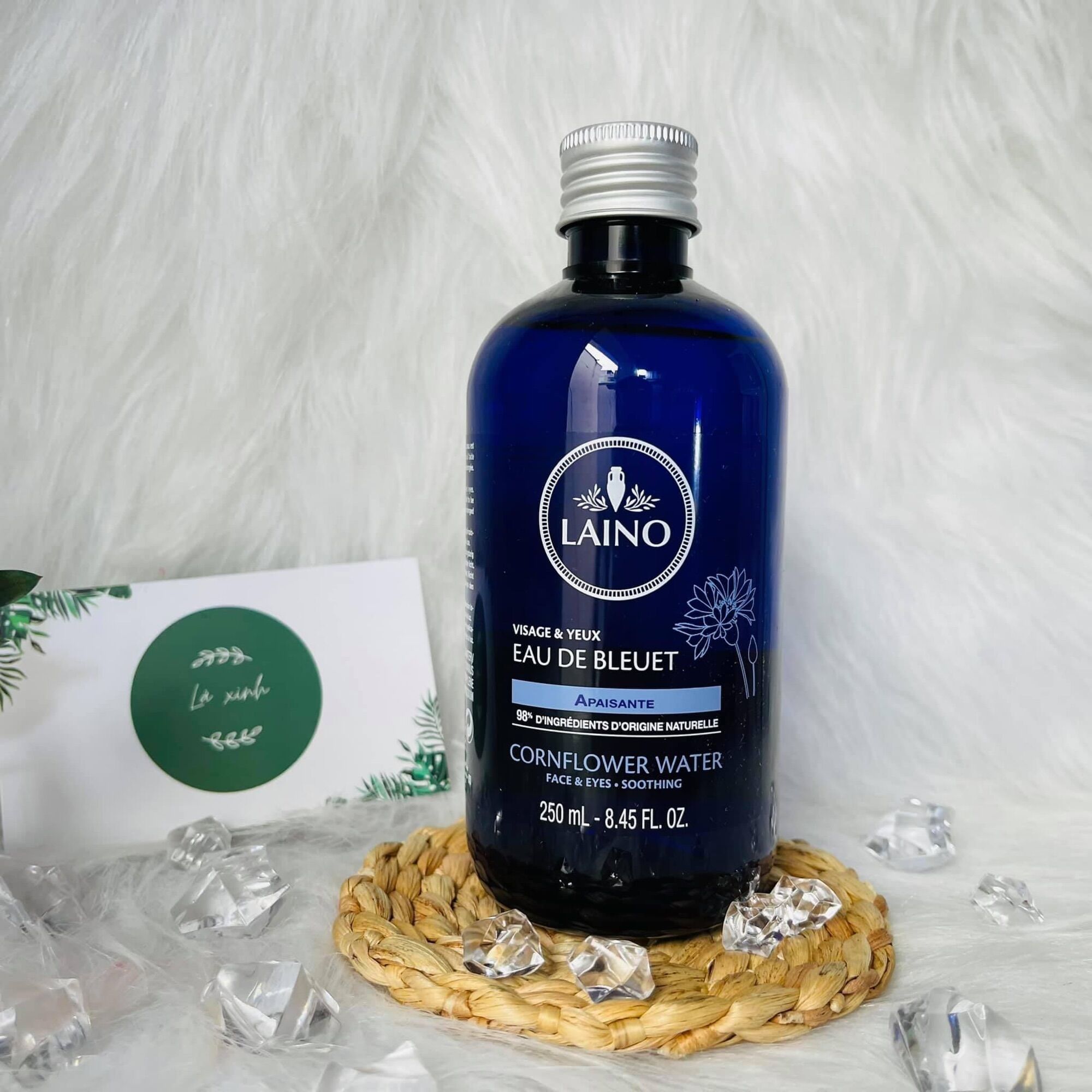 Nước hoa hồng organic chưng cất tự nhiên từ hoa thanh cúc Laino Eau de Bleuet chăm sóc làn da và đôi mắt siêu nhạy cảm (Pháp)
