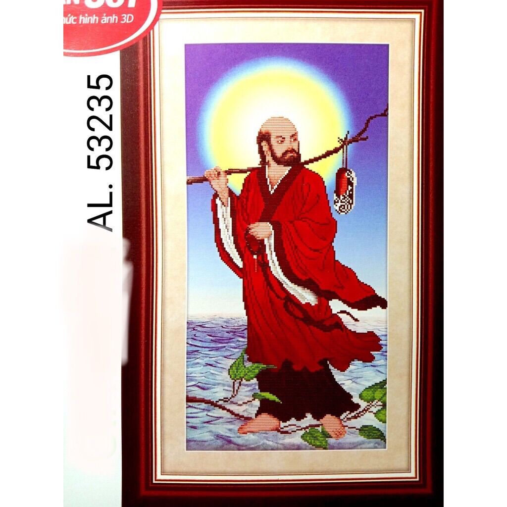 Tranh thêu chữ thập ĐẠT MA SƯ TỔ 53235 39x69cm Chưa thêu