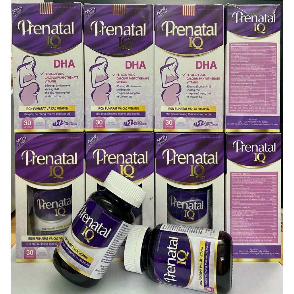 Bổ Bầu Prenatal IQ DHA. Bổ sung sắt, vitamin và khoáng chất cho phụ nữ mang thai và cho con bú