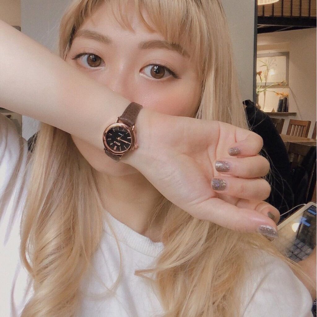 Đồng hồ nữ dây da mặt nhỏ RATE TRÒN nâu mặt đen đồng hồ nữ đẹp giá rẻ size 22mm