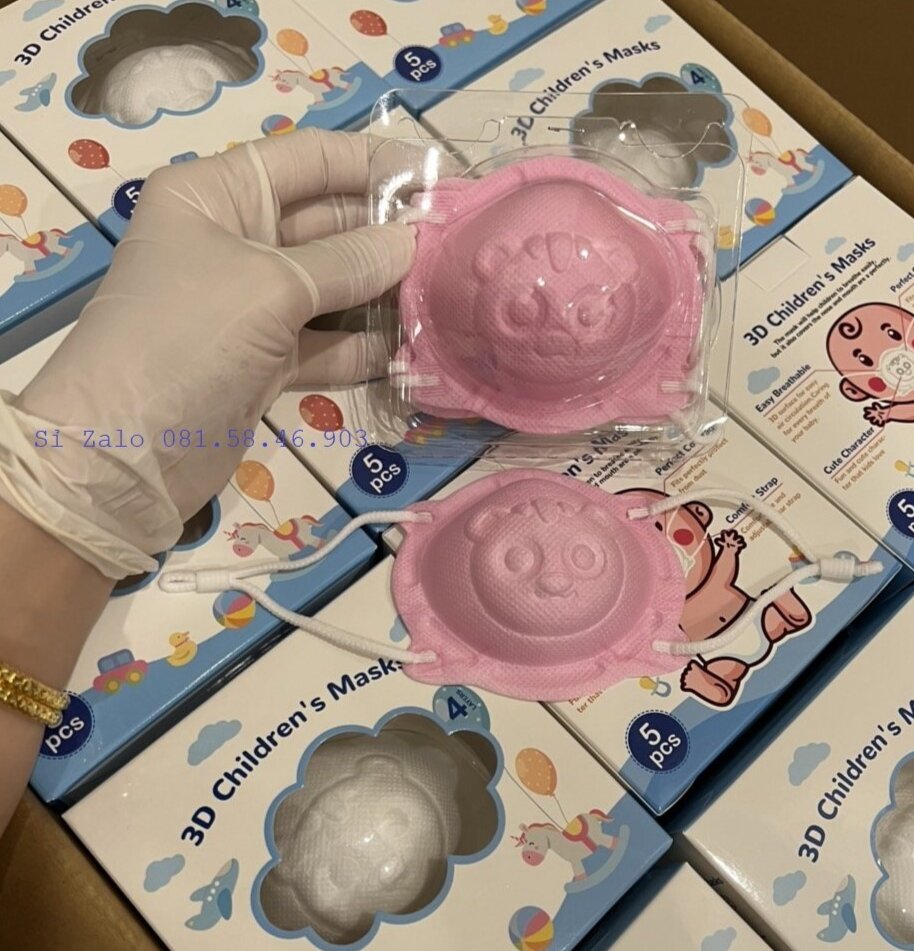Combo 5 cái khẩu trang cọp/gấu/mèo hồng bé yêu❤️❤️❤️