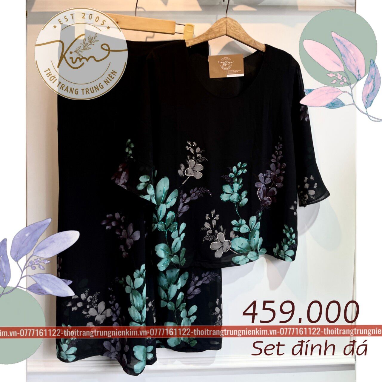Set lụa đính đá sang trọng